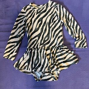 Posh peanut twirl dress zebra print with matching turban